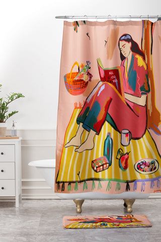 sandrapoliakov AUTUMN PICNIC IN A PARK Shower Curtain And Mat