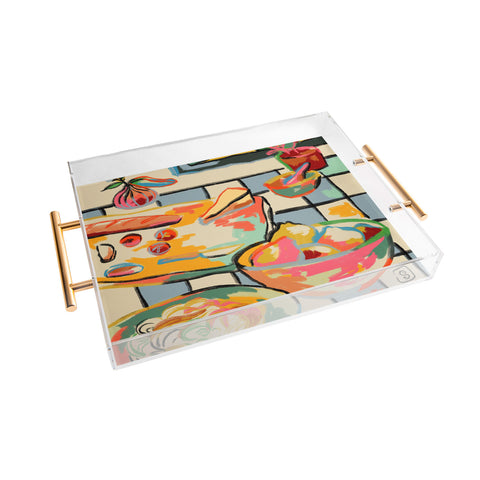 sandrapoliakov BREAD AND PASTA LOVE Acrylic Tray