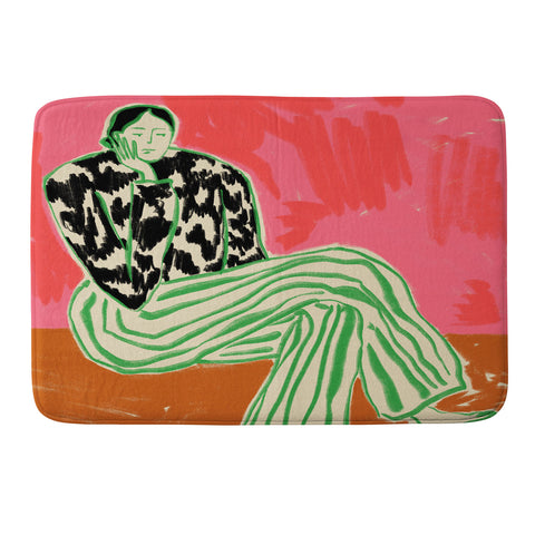 sandrapoliakov CALM WOMAN PORTRAIT Memory Foam Bath Mat