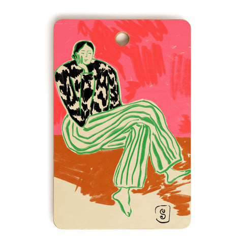 sandrapoliakov CALM WOMAN PORTRAIT Cutting Board Rectangle
