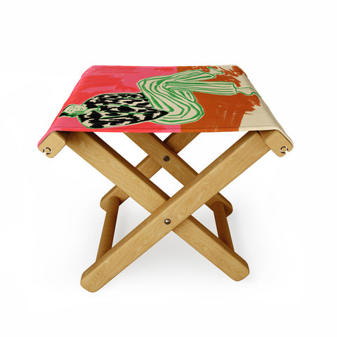 sandrapoliakov CALM WOMAN PORTRAIT Folding Stool