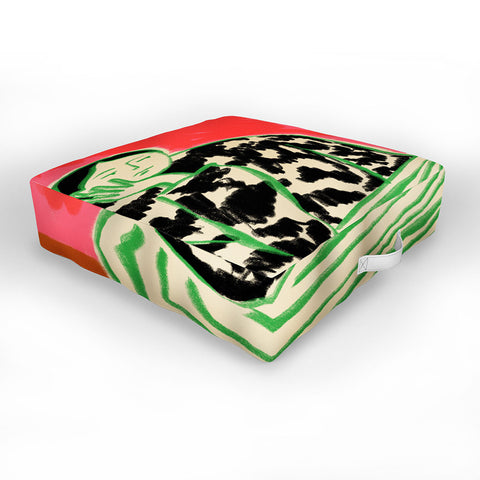 sandrapoliakov CALM WOMAN PORTRAIT Outdoor Floor Cushion