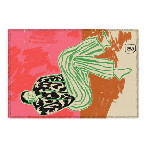sandrapoliakov CALM WOMAN PORTRAIT Outdoor Rug