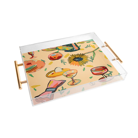 sandrapoliakov COCKTAILS IN THE GARDEN Acrylic Tray