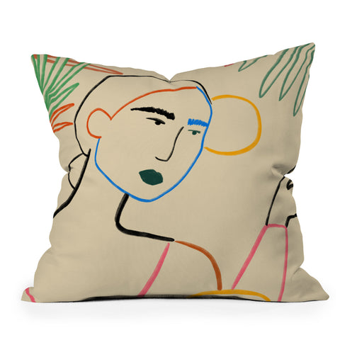 sandrapoliakov COFFEE IN THE GARDEN Outdoor Throw Pillow