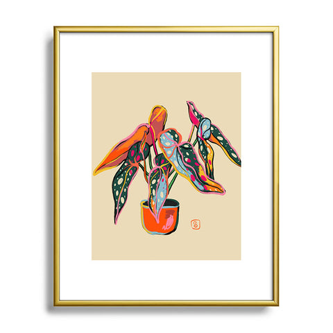 sandrapoliakov COLOURFUL BEGONIA PLANT Metal Framed Art Print