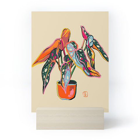 sandrapoliakov COLOURFUL BEGONIA PLANT Mini Art Print