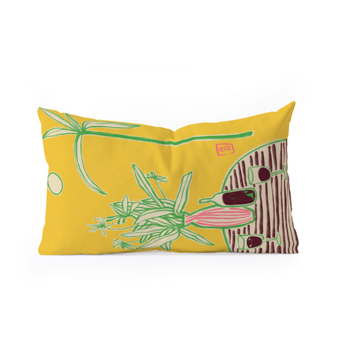 sandrapoliakov CONVERSATION BY THE SEA Oblong Throw Pillow
