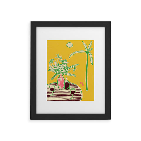 sandrapoliakov CONVERSATION BY THE SEA Framed Art Print