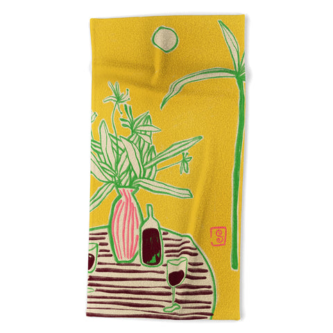 sandrapoliakov CONVERSATION BY THE SEA Beach Towel