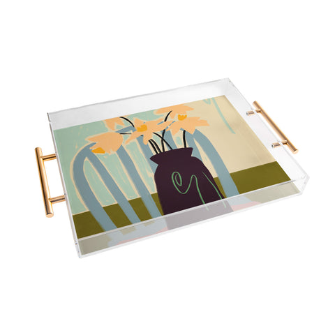 sandrapoliakov DAFFODILS Acrylic Tray