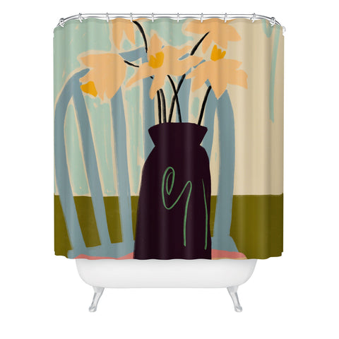 sandrapoliakov DAFFODILS Shower Curtain