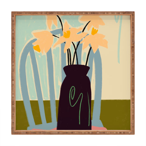 sandrapoliakov DAFFODILS Square Tray