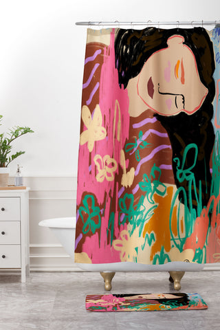 sandrapoliakov DREAMER II Shower Curtain And Mat