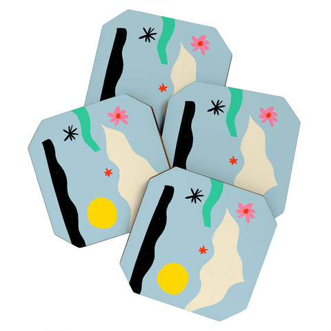 sandrapoliakov FLOWER EYES Coaster Set