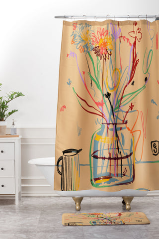 sandrapoliakov FLOWER FESTIVAL I Shower Curtain And Mat
