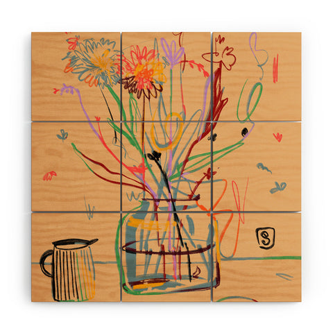 sandrapoliakov FLOWER FESTIVAL I Wood Wall Mural