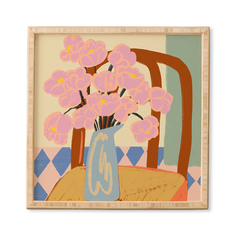 sandrapoliakov FLOWERS ON A CHAIR Framed Wall Art