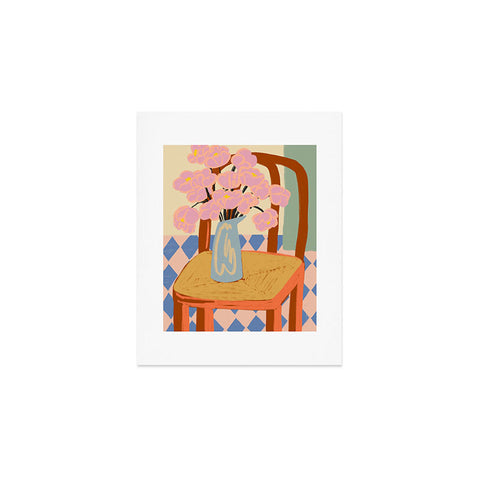 sandrapoliakov FLOWERS ON A CHAIR Art Print