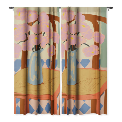 sandrapoliakov FLOWERS ON A CHAIR Blackout Non Repeat