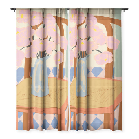 sandrapoliakov FLOWERS ON A CHAIR Sheer Non Repeat