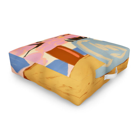 sandrapoliakov FLOWERS ON A CHAIR Outdoor Floor Cushion