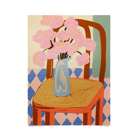 sandrapoliakov FLOWERS ON A CHAIR Poster