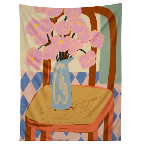 sandrapoliakov FLOWERS ON A CHAIR Tapestry