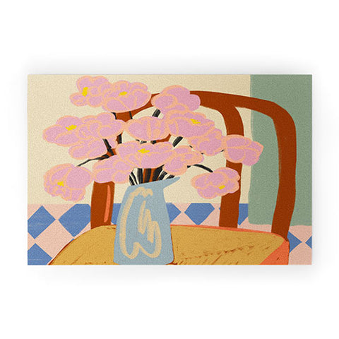 sandrapoliakov FLOWERS ON A CHAIR Welcome Mat