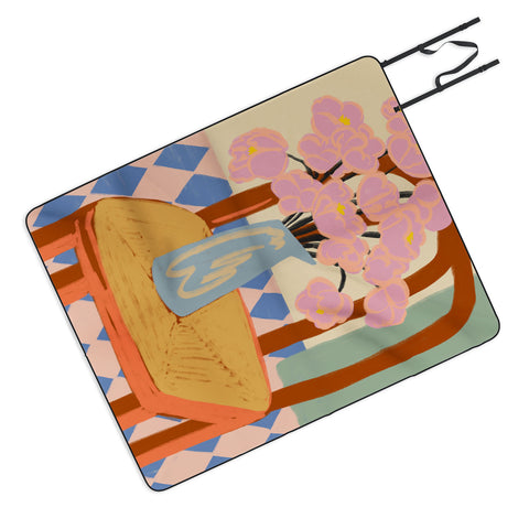 sandrapoliakov FLOWERS ON A CHAIR Picnic Blanket