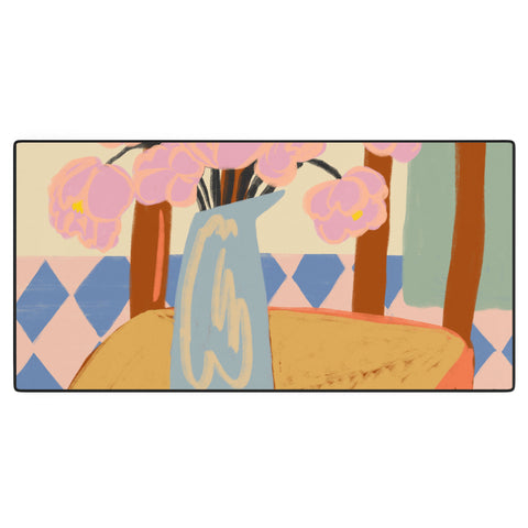 sandrapoliakov FLOWERS ON A CHAIR Desk Mat