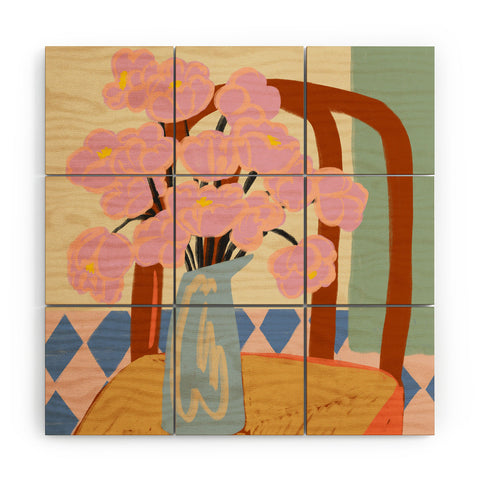 sandrapoliakov FLOWERS ON A CHAIR Wood Wall Mural