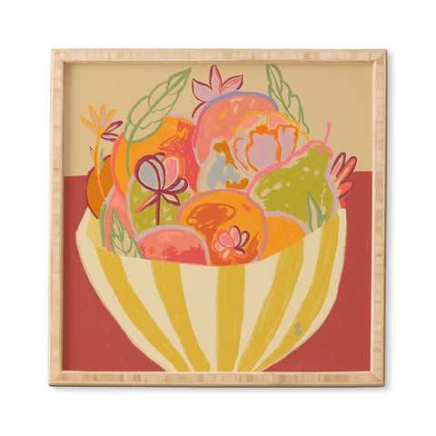 sandrapoliakov FRUIT AND FLOWER BOWL Framed Wall Art