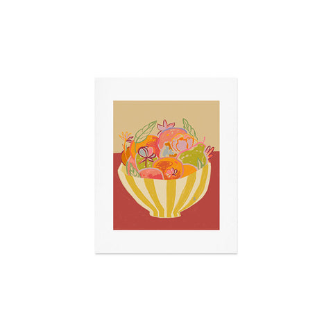 sandrapoliakov FRUIT AND FLOWER BOWL Art Print