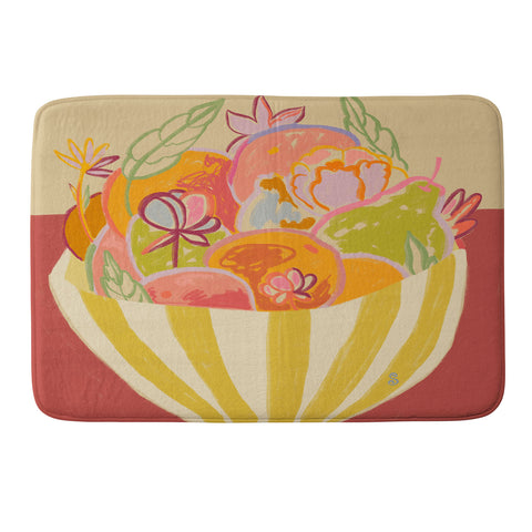 sandrapoliakov FRUIT AND FLOWER BOWL Memory Foam Bath Mat