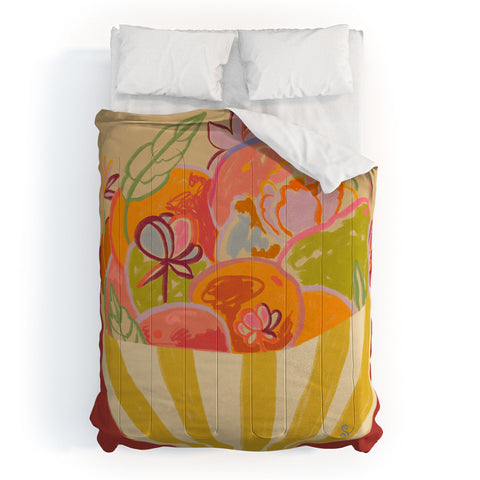 sandrapoliakov FRUIT AND FLOWER BOWL Comforter