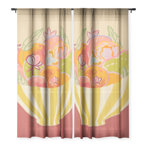 sandrapoliakov FRUIT AND FLOWER BOWL Sheer Non Repeat