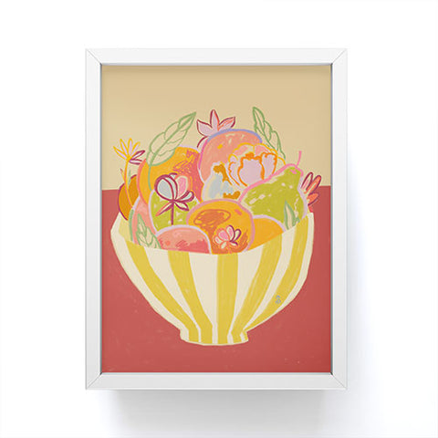 sandrapoliakov FRUIT AND FLOWER BOWL Framed Mini Art Print