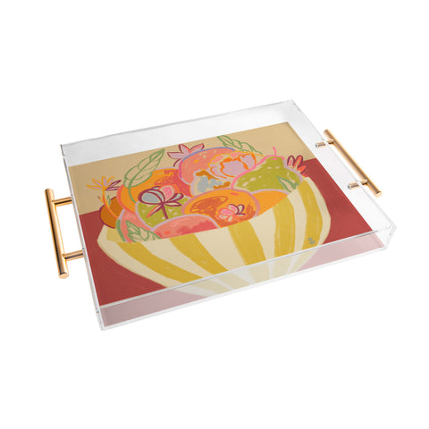 sandrapoliakov FRUIT AND FLOWER BOWL Acrylic Tray