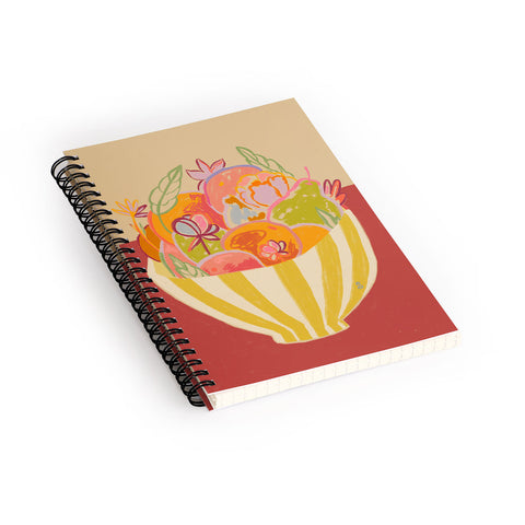 sandrapoliakov FRUIT AND FLOWER BOWL Spiral Notebook