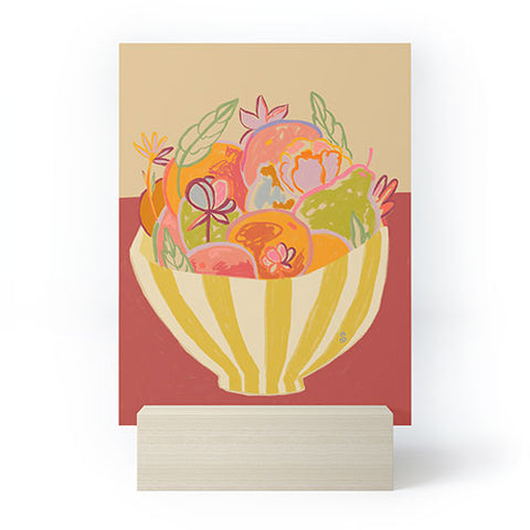 sandrapoliakov FRUIT AND FLOWER BOWL Mini Art Print