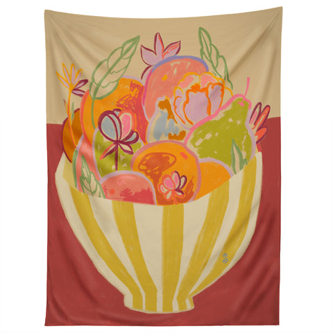 sandrapoliakov FRUIT AND FLOWER BOWL Tapestry