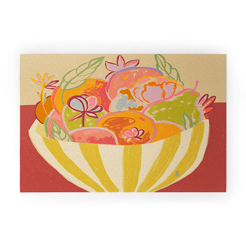 sandrapoliakov FRUIT AND FLOWER BOWL Welcome Mat