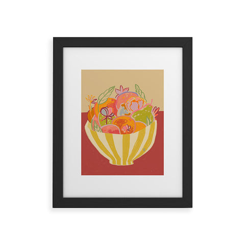 sandrapoliakov FRUIT AND FLOWER BOWL Framed Art Print