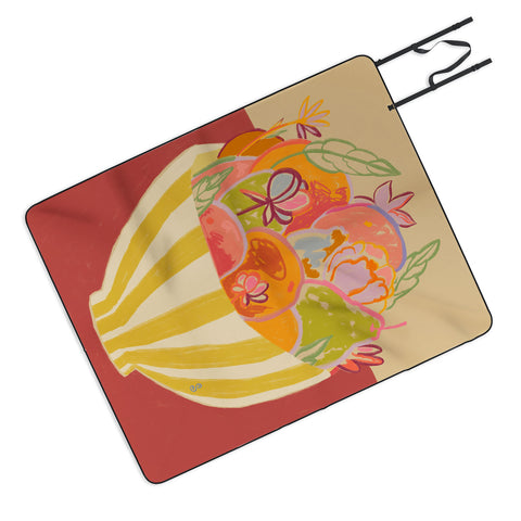 sandrapoliakov FRUIT AND FLOWER BOWL Picnic Blanket