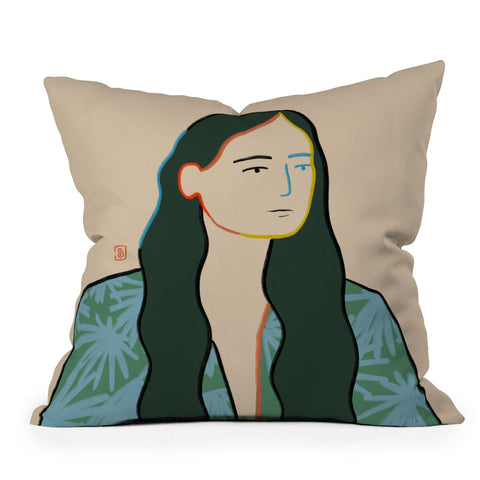 sandrapoliakov GIRL IN LOVE Outdoor Throw Pillow