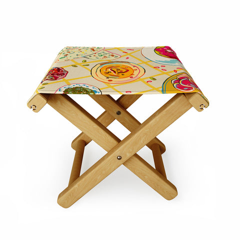sandrapoliakov LEBANESE DINNER STILL LIFE Folding Stool