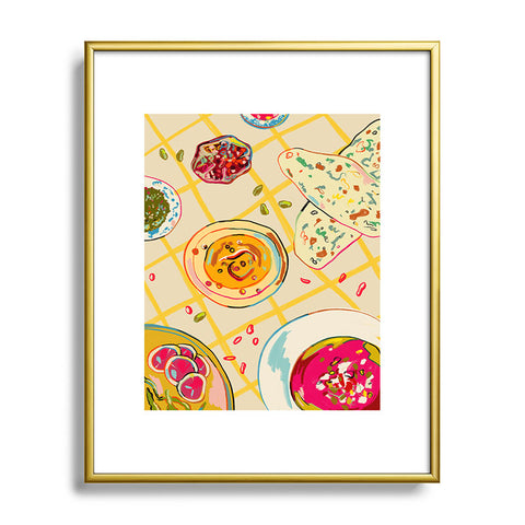 sandrapoliakov LEBANESE DINNER STILL LIFE Metal Framed Art Print
