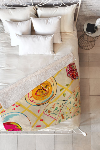 sandrapoliakov LEBANESE DINNER STILL LIFE Fleece Throw Blanket