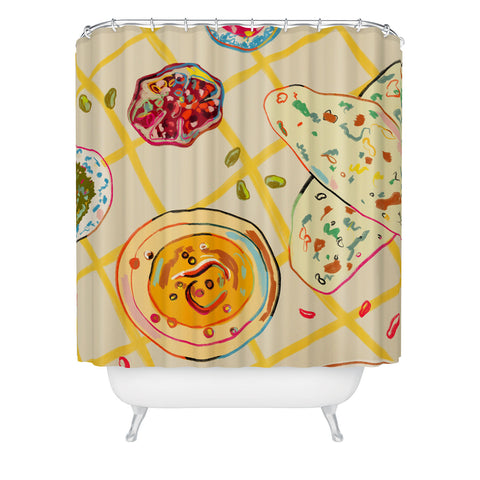 sandrapoliakov LEBANESE DINNER STILL LIFE Shower Curtain
